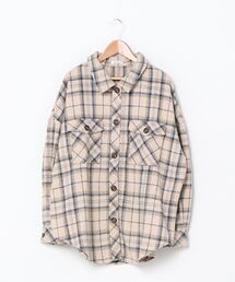 Salong hameu（サロン ハミュー）の「フェイクウール チェックCPOシャツジャケット（シャツ/ブラウス・メンズ）」