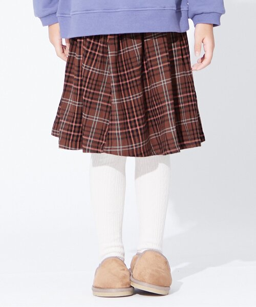 BREEZE（ブリーズ）の「/チェック＆柄スカート（スカート・キッズ・ブラウン/イエロー/ブラック・90/100/110/120/80/130/140）」の2枚目の写真