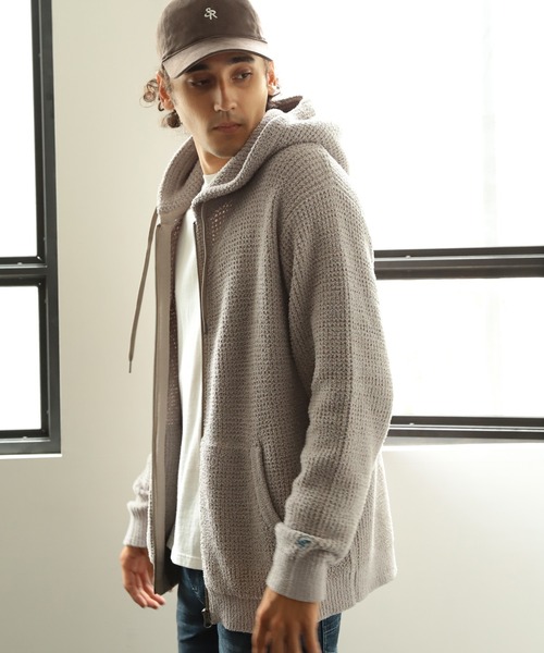 BAYFLOW(ベイフロー)の「リサイクルシャギーニットパーカー(パーカー・メンズ・チャコールグレー/ベージュ/ネイビー・SMALL/MEDIUM/LARGE)」の6枚目の写真