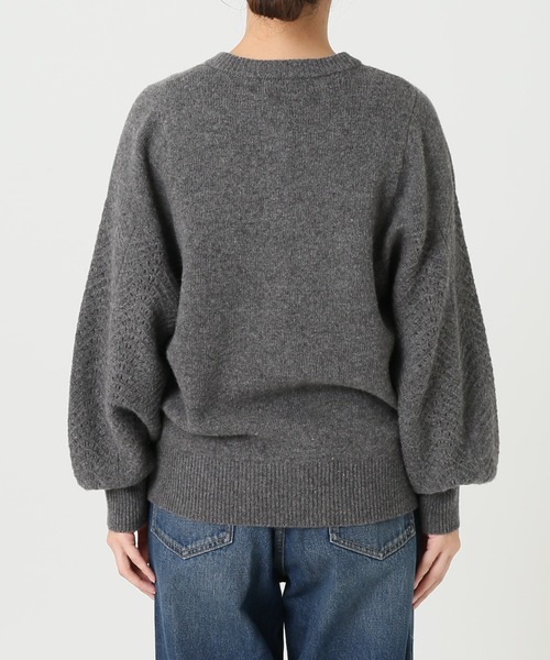 SLOBE IENA - SLOBE IENA スローブイエナ ウールカシミヤ柄編みカーディガン カーキ SLOBE IENA（スローブイエナ）の「ウールカシミヤ柄編み