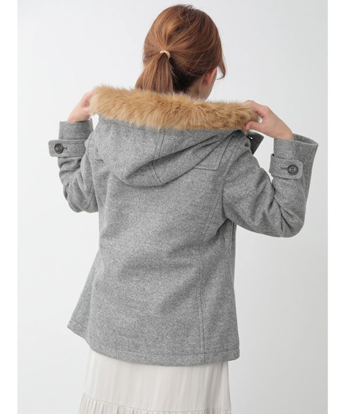 earth music&ecology(アースミュージックアンドエコロジー)の「ショートダッフルコート *(ダッフルコート・レディース・杢グレー/ピンク/アイボリー/ネイビー/ミント・M/L)」の12枚目の写真