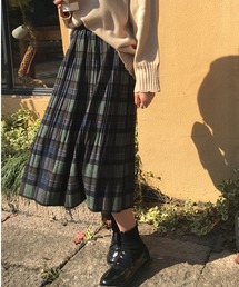 カラーチェックプリーツスカート