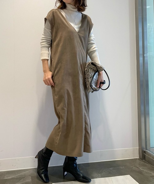 セール 1枚でコーディネートが決まる フェイクスエードワンピース 袖なし ワンピース Un Dix Cors アンディコール のファッション通販 Zozotown