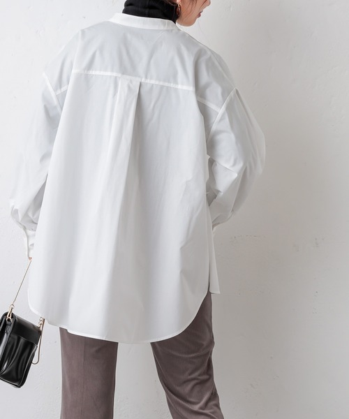 natural couture（ナチュラルクチュール）の「ボリュームロングシャツ（シャツ/ブラウス・レディース・オフホワイト/ベージュ/カーキ/ストライプ・FREE）」の11枚目の写真