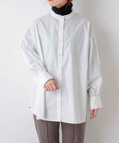 natural couture（ナチュラルクチュール）の「ボリュームロングシャツ（シャツ/ブラウス・レディース・オフホワイト/ベージュ/カーキ/ストライプ・FREE）」の17枚目の写真