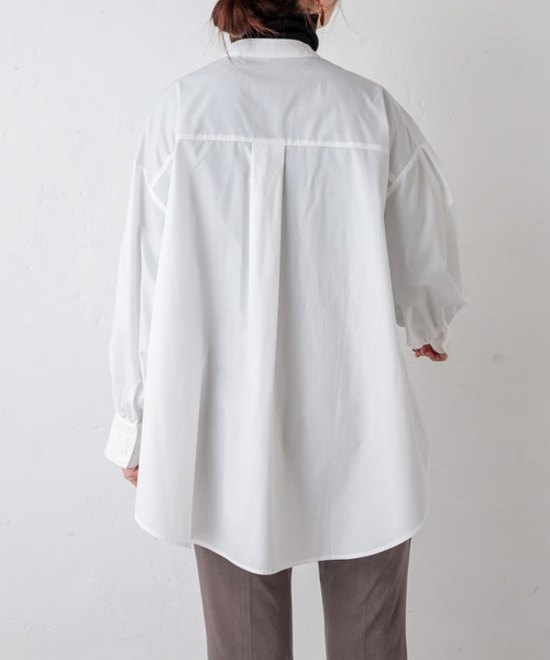 natural couture（ナチュラルクチュール）の「ボリュームロングシャツ（シャツ/ブラウス・レディース・オフホワイト/ベージュ/カーキ/ストライプ・FREE）」の15枚目の写真