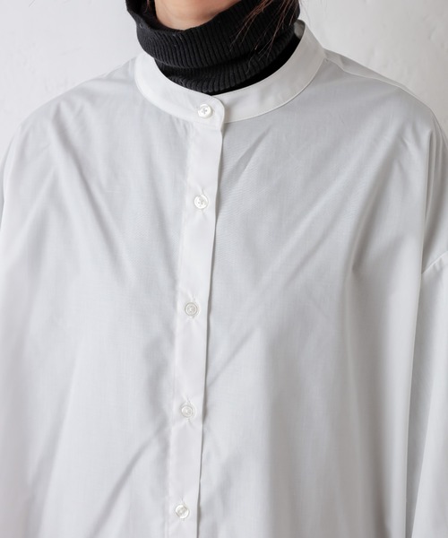 natural couture（ナチュラルクチュール）の「ボリュームロングシャツ（シャツ/ブラウス・レディース・オフホワイト/ベージュ/カーキ/ストライプ・FREE）」の6枚目の写真