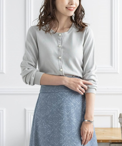 clear（クリア）の「パールカーディガン ≪2022AW≫（カーディガン/ボレロ・レディース・オフホワイト/ミント/ベージュ/ブラック/グリーン/ブラウン・F）」の6枚目の写真