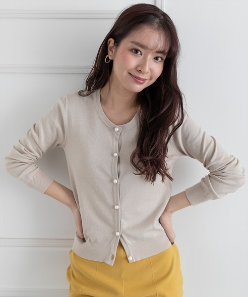 clear（クリア）の「パールカーディガン ≪2022AW≫（カーディガン/ボレロ・レディース・オフホワイト/ミント/ベージュ/ブラック/グリーン/ブラウン・F）」の15枚目の写真