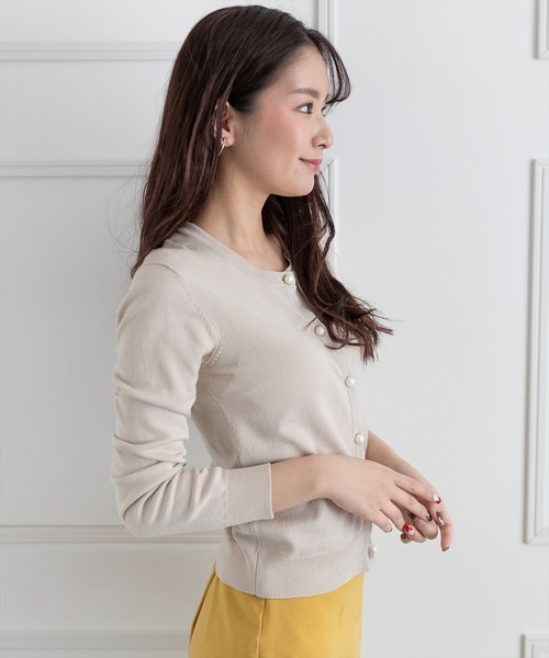 clear（クリア）の「パールカーディガン ≪2022AW≫（カーディガン/ボレロ・レディース・オフホワイト/ミント/ベージュ/ブラック/グリーン/ブラウン・F）」の16枚目の写真