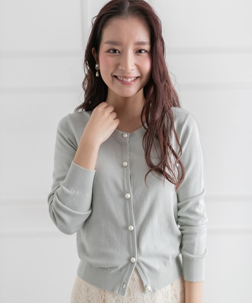 clear（クリア）の「パールカーディガン ≪2022AW≫（カーディガン/ボレロ・レディース・オフホワイト/ミント/ベージュ/ブラック/グリーン/ブラウン・F）」の22枚目の写真