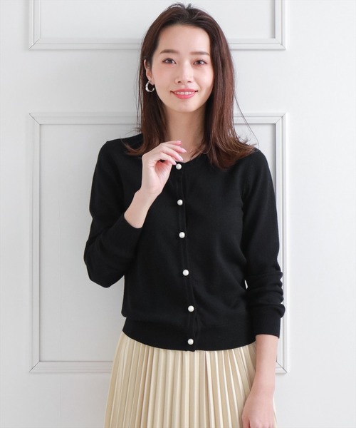 clear（クリア）の「パールカーディガン ≪2022AW≫（カーディガン/ボレロ・レディース・オフホワイト/ミント/ベージュ/ブラック/グリーン/ブラウン・F）」の7枚目の写真