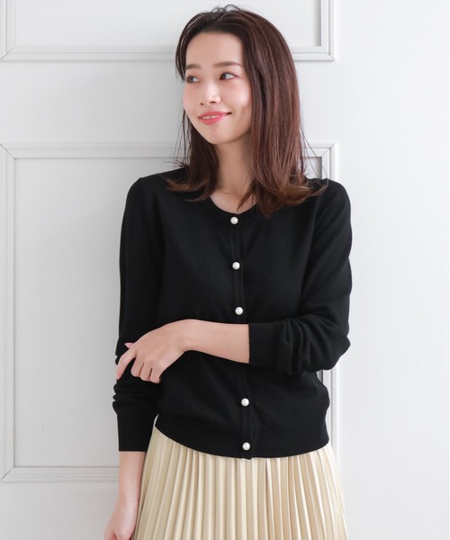 clear（クリア）の「パールカーディガン ≪2022AW≫（カーディガン/ボレロ・レディース・オフホワイト/ミント/ベージュ/ブラック/グリーン/ブラウン・F）」の8枚目の写真