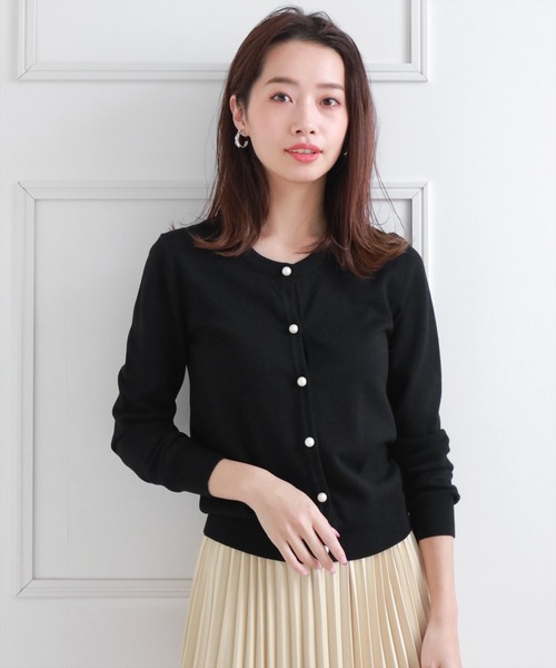 clear（クリア）の「パールカーディガン ≪2022AW≫（カーディガン/ボレロ・レディース・オフホワイト/ミント/ベージュ/ブラック/グリーン/ブラウン・F）」の9枚目の写真