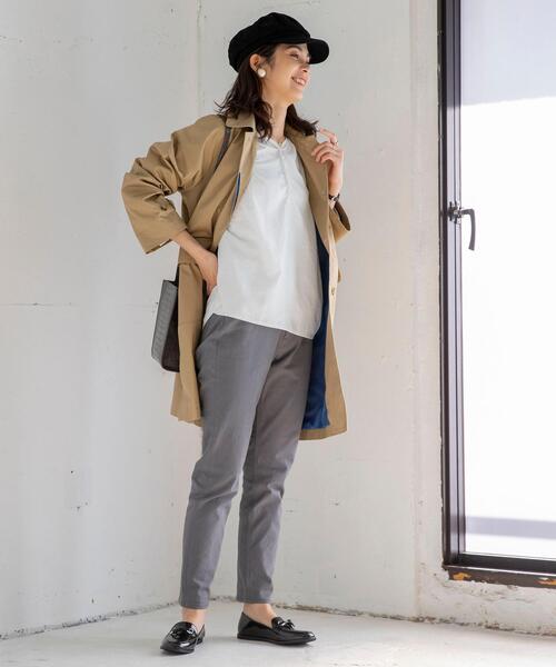 coen（コーエン）の「サイドスリットステンカラーコート#（ステンカラーコート・レディース・ベージュ/ネイビー/ブラック・LARGE/MEDIUM）」の21枚目の写真