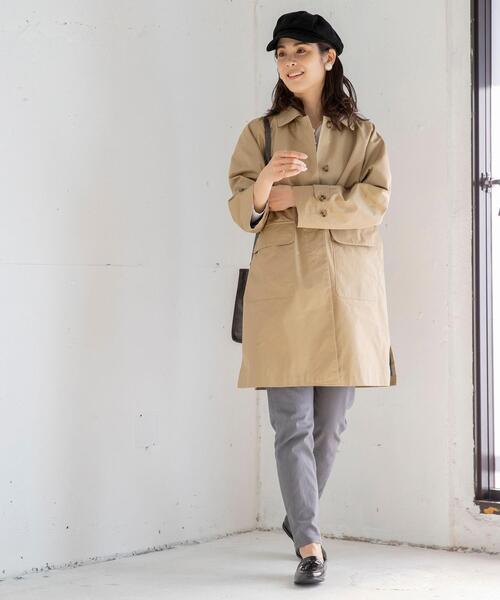 coen（コーエン）の「サイドスリットステンカラーコート#（ステンカラーコート・レディース・ベージュ/ネイビー/ブラック・LARGE/MEDIUM）」の22枚目の写真