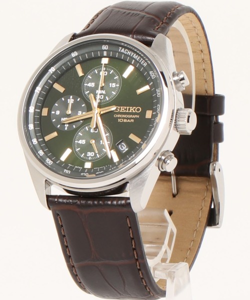 SEIKO グリーン クロノグラフ レザーベルト SEIKO（セイコー）の「SEIKO セイコー / 日本製クォーツ クロノ