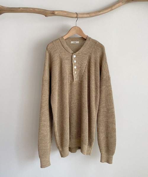 CANAL JEAN（キャナルジーン）の「RED CHOP WORKS(レッドチョップワークス) ヘンリーニット（ニット/セーター・レディース・ベージュ/オフホワイト・38）」の10枚目の写真