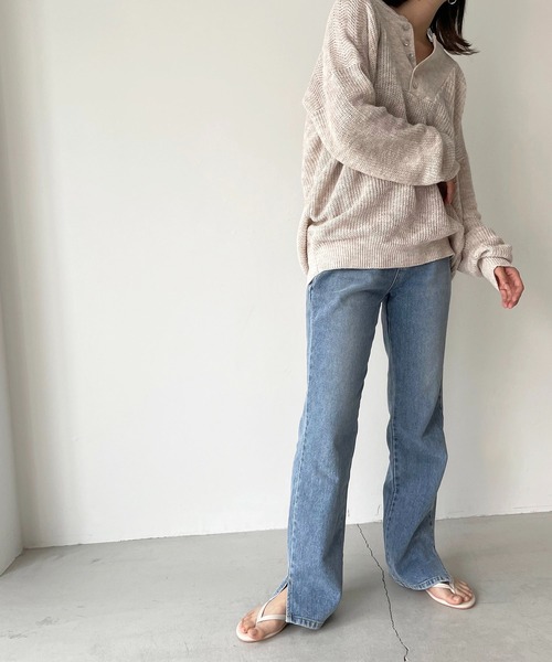 CANAL JEAN（キャナルジーン）の「RED CHOP WORKS(レッドチョップワークス) ヘンリーニット（ニット/セーター・レディース・ベージュ/オフホワイト・38）」の11枚目の写真