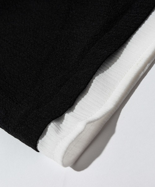 glamb(グラム)の「Fake layered wide pants / フェイクレイヤードワイドパンツ(その他パンツ・メンズ・ネイビー/ブラック・S/L/M)」の4枚目の写真