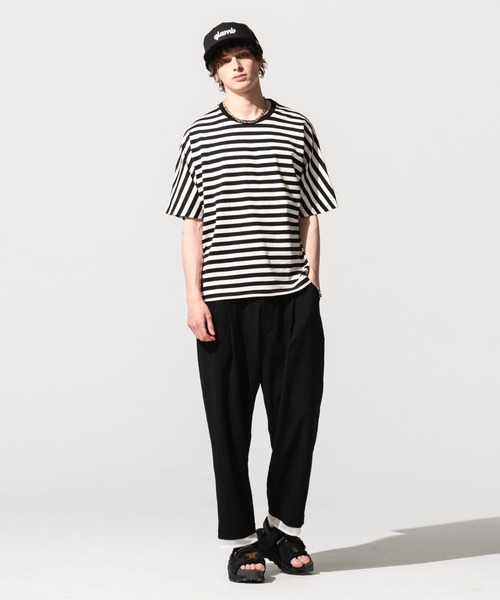 glamb(グラム)の「Fake layered wide pants / フェイクレイヤードワイドパンツ(その他パンツ・メンズ・ネイビー/ブラック・S/L/M)」の10枚目の写真