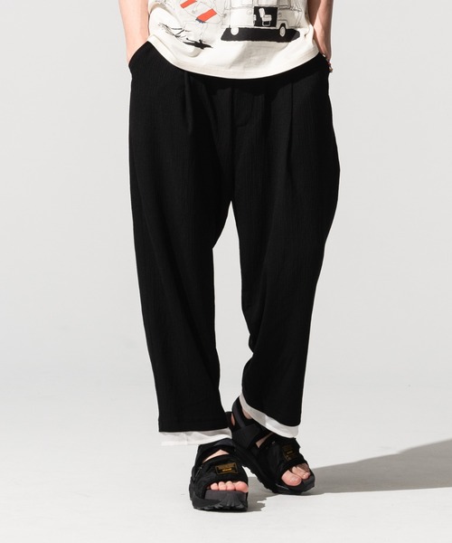 glamb(グラム)の「Fake layered wide pants / フェイクレイヤードワイドパンツ(その他パンツ・メンズ・ネイビー/ブラック・S/L/M)」の22枚目の写真