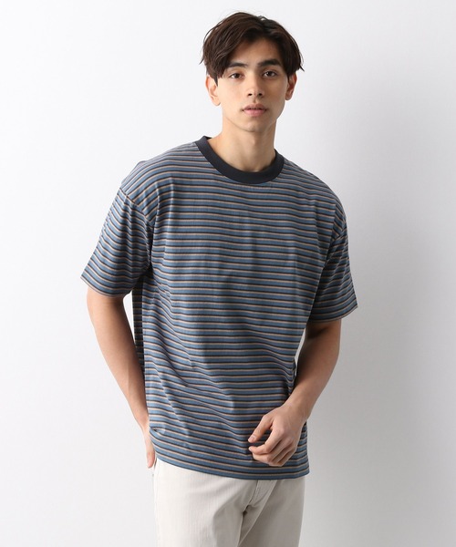 GLOBAL WORK(グローバルワーク)の「マルチボーダーTee/932336(Tシャツ/カットソー・メンズ・ホワイト/グレー系その他/ブルー系その他・SMALL/MEDIUM/LARGE/X-LARGE)」の3枚目の写真