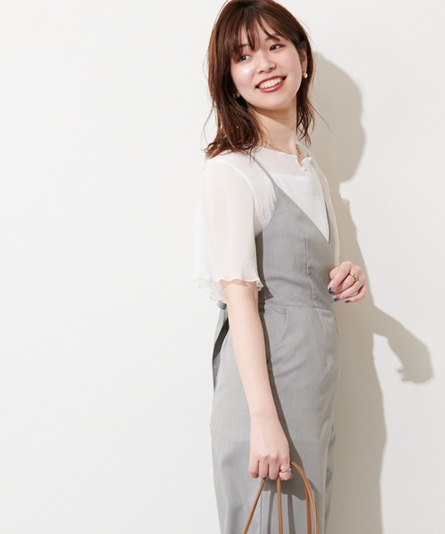 natural couture(ナチュラルクチュール)の「【WEB限定】インナーキャミ付きシアーメロウブラウス(シャツ/ブラウス・レディース・ミント/サックスブルー/アイボリー/ライトベージュ/ブラック・FREE)」の10枚目の写真