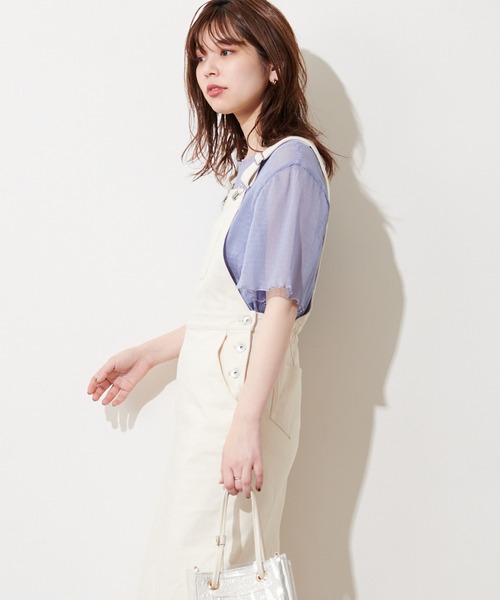 natural couture(ナチュラルクチュール)の「【WEB限定】インナーキャミ付きシアーメロウブラウス(シャツ/ブラウス・レディース・ミント/サックスブルー/アイボリー/ライトベージュ/ブラック・FREE)」の16枚目の写真