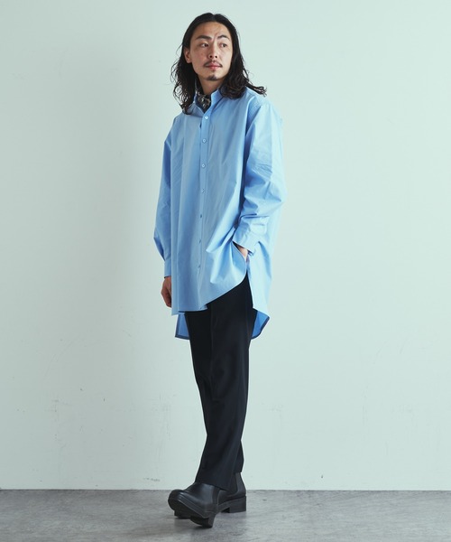 Lui's（ルイス）の「120双スタンドロングスリットシャツ（シャツ/ブラウス・メンズ・グレー/ホワイト/サックスブルー・FREE）」の18枚目の写真