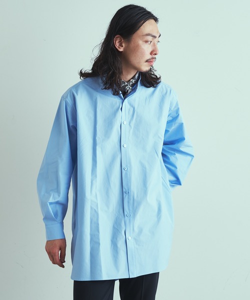 Lui's（ルイス）の「120双スタンドロングスリットシャツ（シャツ/ブラウス・メンズ・グレー/ホワイト/サックスブルー・FREE）」の20枚目の写真