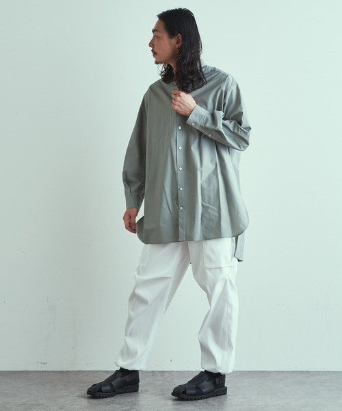 Lui's（ルイス）の「120双スタンドロングスリットシャツ（シャツ/ブラウス・メンズ・グレー/ホワイト/サックスブルー・FREE）」の8枚目の写真