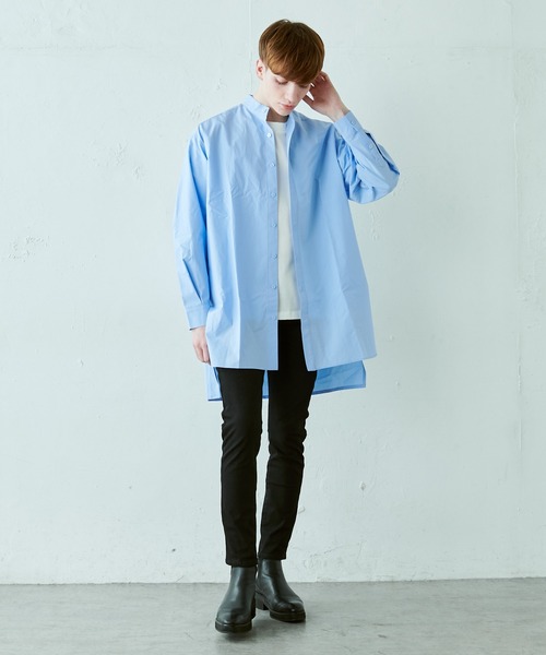 Lui's（ルイス）の「120双スタンドロングスリットシャツ（シャツ/ブラウス・メンズ・グレー/ホワイト/サックスブルー・FREE）」の9枚目の写真