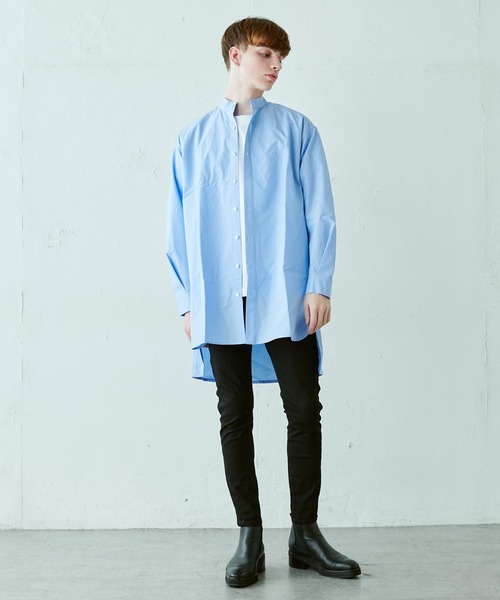 Lui's（ルイス）の「120双スタンドロングスリットシャツ（シャツ/ブラウス・メンズ・グレー/ホワイト/サックスブルー・FREE）」の11枚目の写真