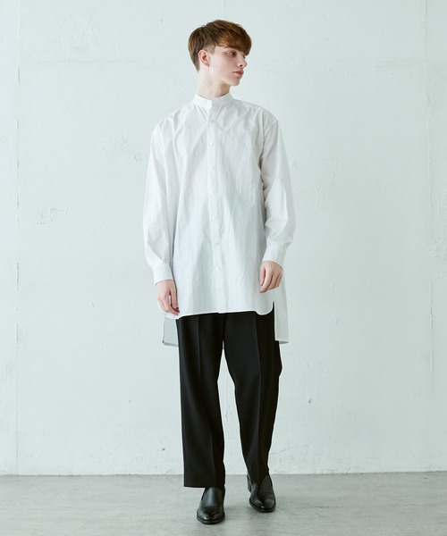 Lui's（ルイス）の「120双スタンドロングスリットシャツ（シャツ/ブラウス・メンズ・グレー/ホワイト/サックスブルー・FREE）」の12枚目の写真