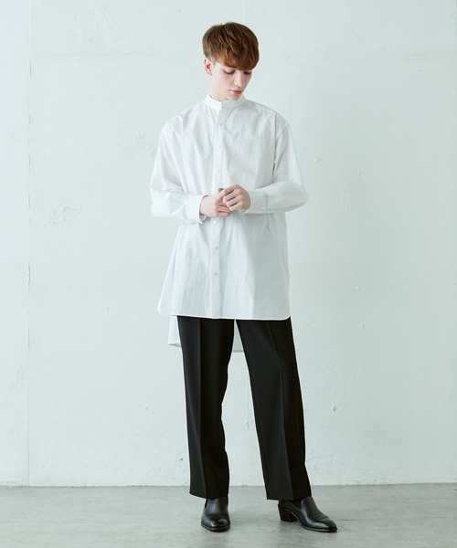 Lui's（ルイス）の「120双スタンドロングスリットシャツ（シャツ/ブラウス・メンズ・グレー/ホワイト/サックスブルー・FREE）」の4枚目の写真