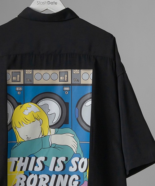 セール シルクタッチ ガールバックイラスト半袖シャツ シャツ ブラウス Slashdate スラッシュデイト のファッション通販 Zozotown
