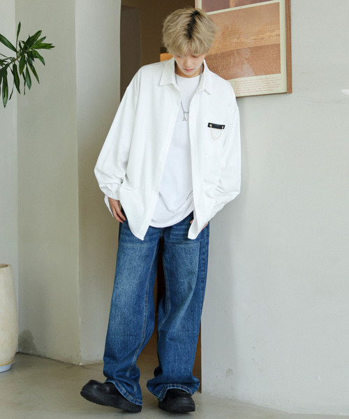 neos(ネオス)の「【neos -addictive design-】ルーズシルエット ポケット チェーンデザイン シャツ(シャツ/ブラウス・メンズ・ホワイト/ブラック/ブルー・MEDIUM/LARGE/X-LARGE)」の13枚目の写真