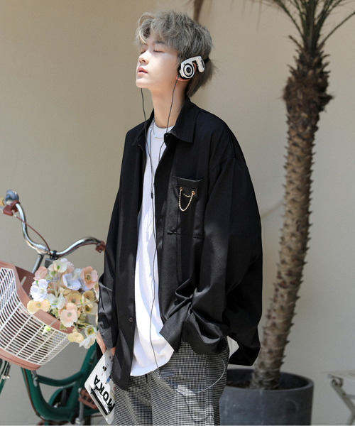 neos(ネオス)の「【neos -addictive design-】ルーズシルエット ポケット チェーンデザイン シャツ(シャツ/ブラウス・メンズ・ホワイト/ブラック/ブルー・MEDIUM/LARGE/X-LARGE)」の17枚目の写真
