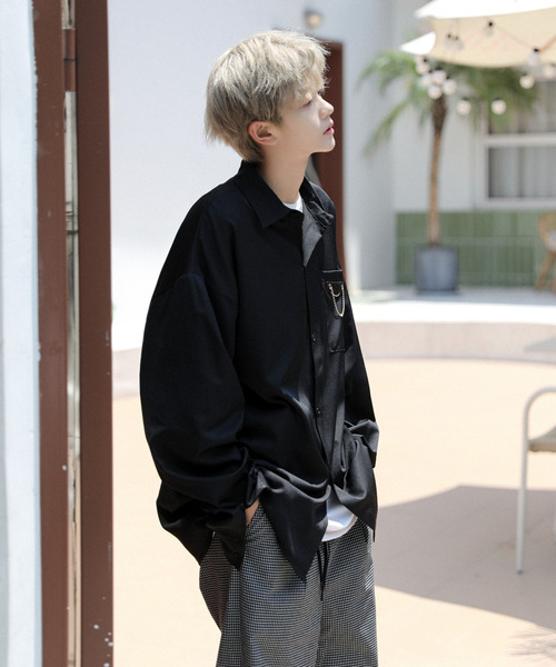 neos(ネオス)の「【neos -addictive design-】ルーズシルエット ポケット チェーンデザイン シャツ(シャツ/ブラウス・メンズ・ホワイト/ブラック/ブルー・MEDIUM/LARGE/X-LARGE)」の19枚目の写真