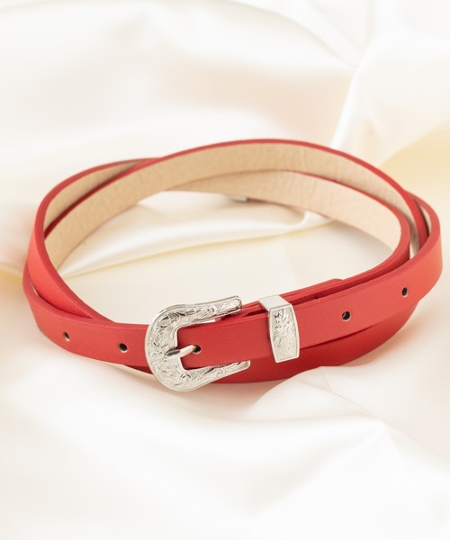 REBALANCE(リバランス)の「デザインバックル カラー ベルト(ベルト・レディース・ホワイト/ダークブラウン/ブラウン/グレー/レッド/サックスブルー/ピンク/インディゴブルー/その他/ライトブラウン/クリアブラウン/その他1/その他2/その他3/ホワイト系その他/ブラック系その他/ベージュ系その他/イエロー系その他/レッド系その他/ダークウッド/ブラック×シルバー/シルバー×ブラック/ブラック×ゴールド・ONE SIZE)」の17枚目の写真