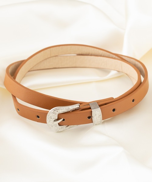 REBALANCE(リバランス)の「デザインバックル カラー ベルト(ベルト・レディース・ホワイト/ダークブラウン/ブラウン/グレー/レッド/サックスブルー/ピンク/インディゴブルー/その他/ライトブラウン/クリアブラウン/その他1/その他2/その他3/ホワイト系その他/ブラック系その他/ベージュ系その他/イエロー系その他/レッド系その他/ダークウッド/ブラック×シルバー/シルバー×ブラック/ブラック×ゴールド・ONE SIZE)」の9枚目の写真