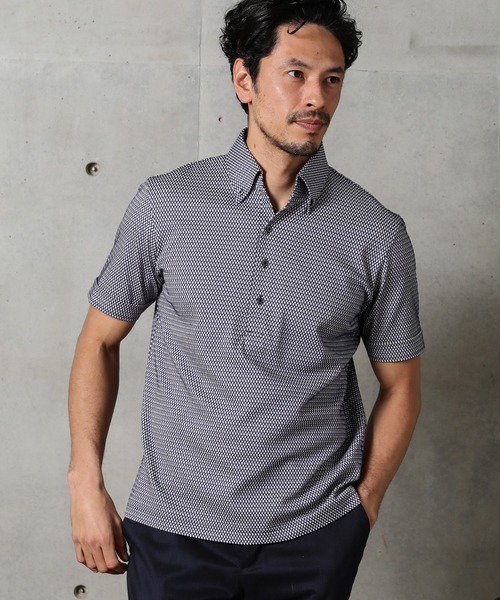 MEN'S BIGI（メンズビギ）の「【COOL MAX(クールマックス)】ボタンダウンポロシャツ/TAILORED WEARライン（ポロシャツ・メンズ・ホワイト/ライトグレー/ネイビー/ブルー・01/02/03）」の8枚目の写真