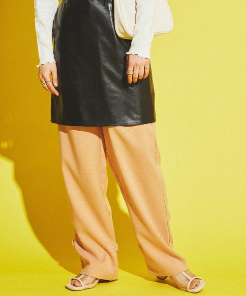 dispark（ディスパーク）の「DISPARK/ヘムベルトタックパンツ（スラックス・レディース・オレンジ系その他3/グリーン系その他2・FREE）」の2枚目の写真