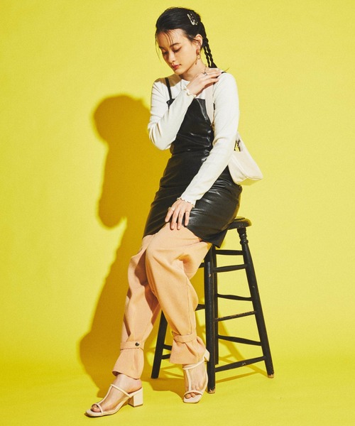 dispark（ディスパーク）の「DISPARK/ヘムベルトタックパンツ（スラックス・レディース・オレンジ系その他3/グリーン系その他2・FREE）」の7枚目の写真