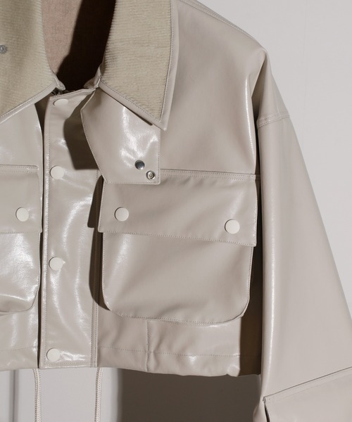 JANESMITH(ジェーンスミス)の「JANESMITH ジェーンスミス / POLYURETHANE COATING HUNTING BLOUSON ポリウレタンコーティングハンティングブルゾン / 21WBL-#806L(ブルゾン・レディース・チャコールグレー/ライトベージュ・36/38)」の8枚目の写真