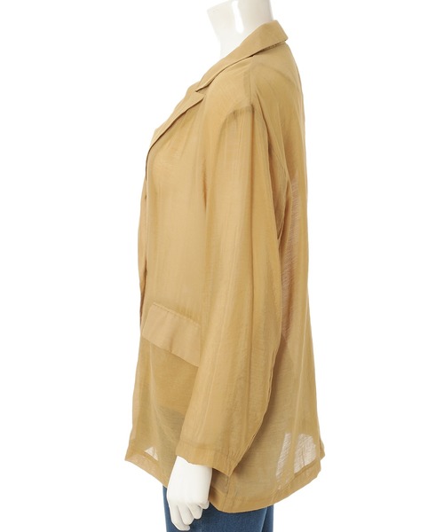 fifth(フィフス)の「シアーダブルボタンジャケット(ライダースジャケット・レディース・グリーン/マスタード・MEDIUM)」の5枚目の写真