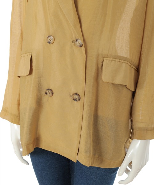 fifth(フィフス)の「シアーダブルボタンジャケット(ライダースジャケット・レディース・グリーン/マスタード・MEDIUM)」の8枚目の写真
