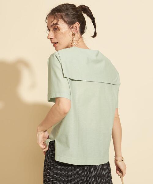 BEAUTY&YOUTH UNITED ARROWS（ビューティーアンドユースユナイテッドアローズ）の「BY ツイル セーラーカラー ショートスリーブカットソー（Tシャツ/カットソー・レディース・ブラック/オフホワイト/ライム・FREE）」の6枚目の写真