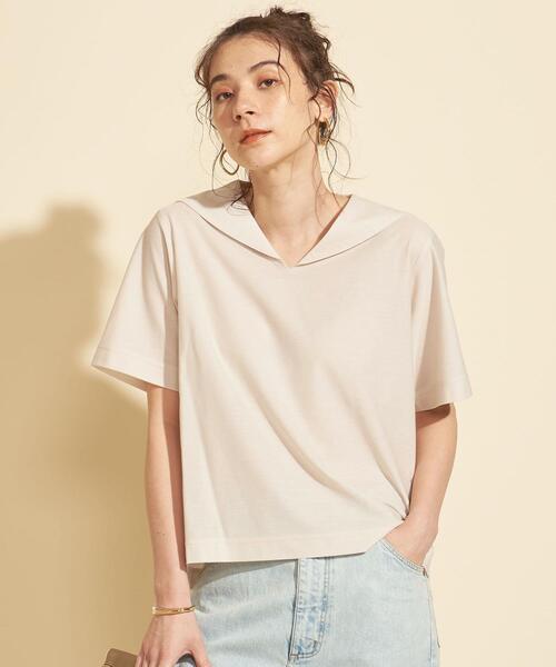 BEAUTY&YOUTH UNITED ARROWS（ビューティーアンドユースユナイテッドアローズ）の「BY ツイル セーラーカラー ショートスリーブカットソー（Tシャツ/カットソー・レディース・ブラック/オフホワイト/ライム・FREE）」の11枚目の写真